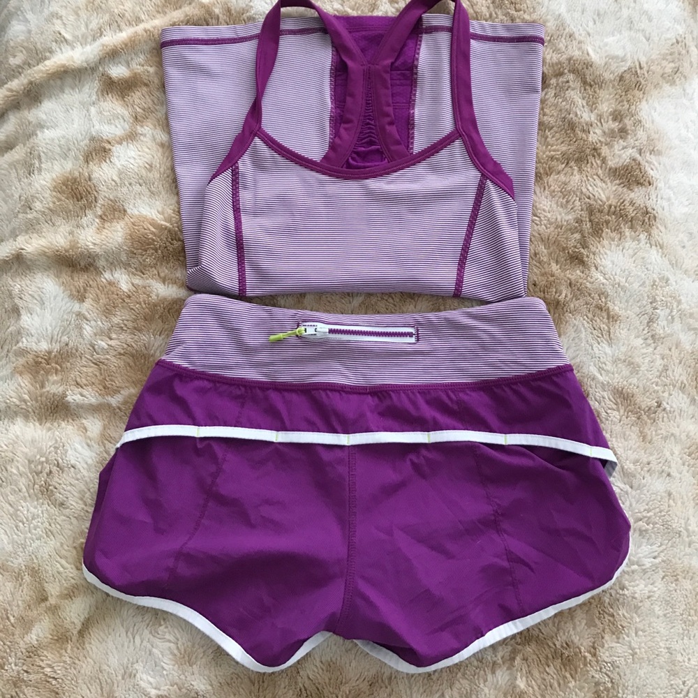 Lululemon matching shorts and tank