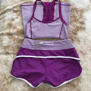 Lululemon matching shorts and tank