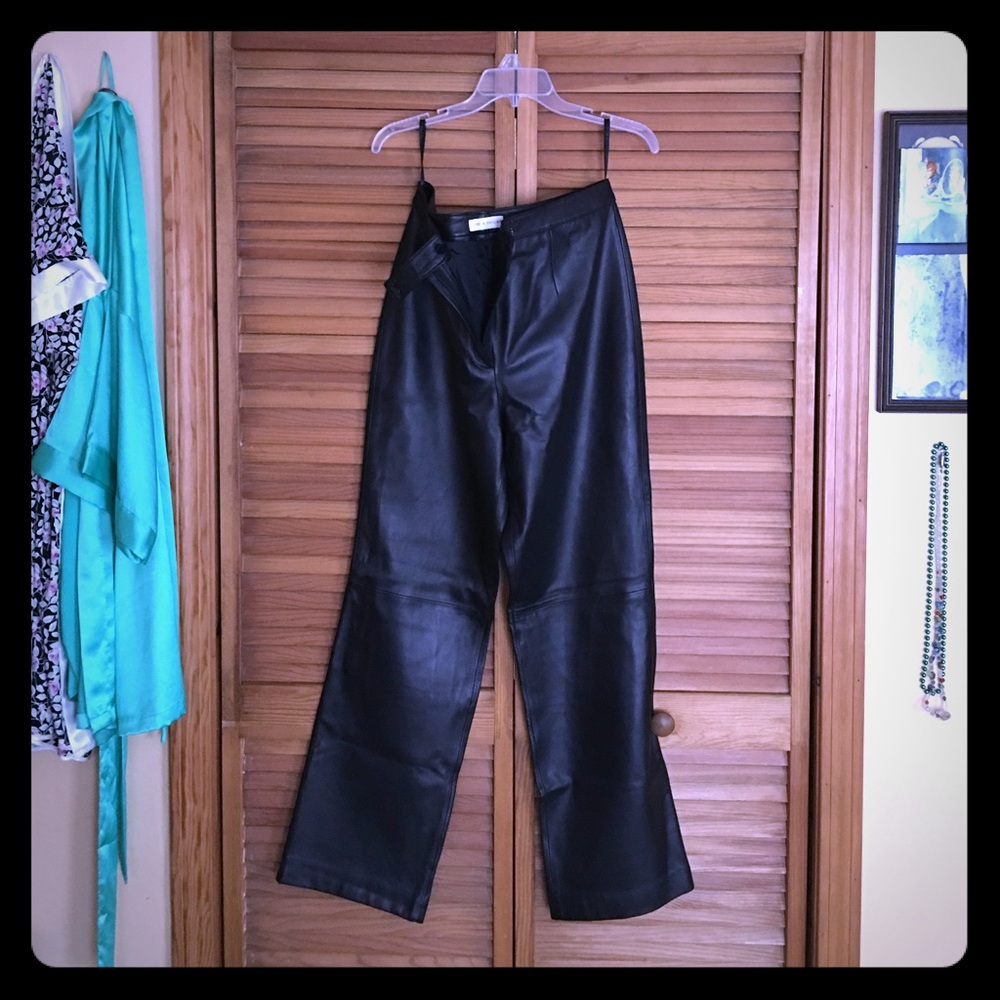 Leather pants.