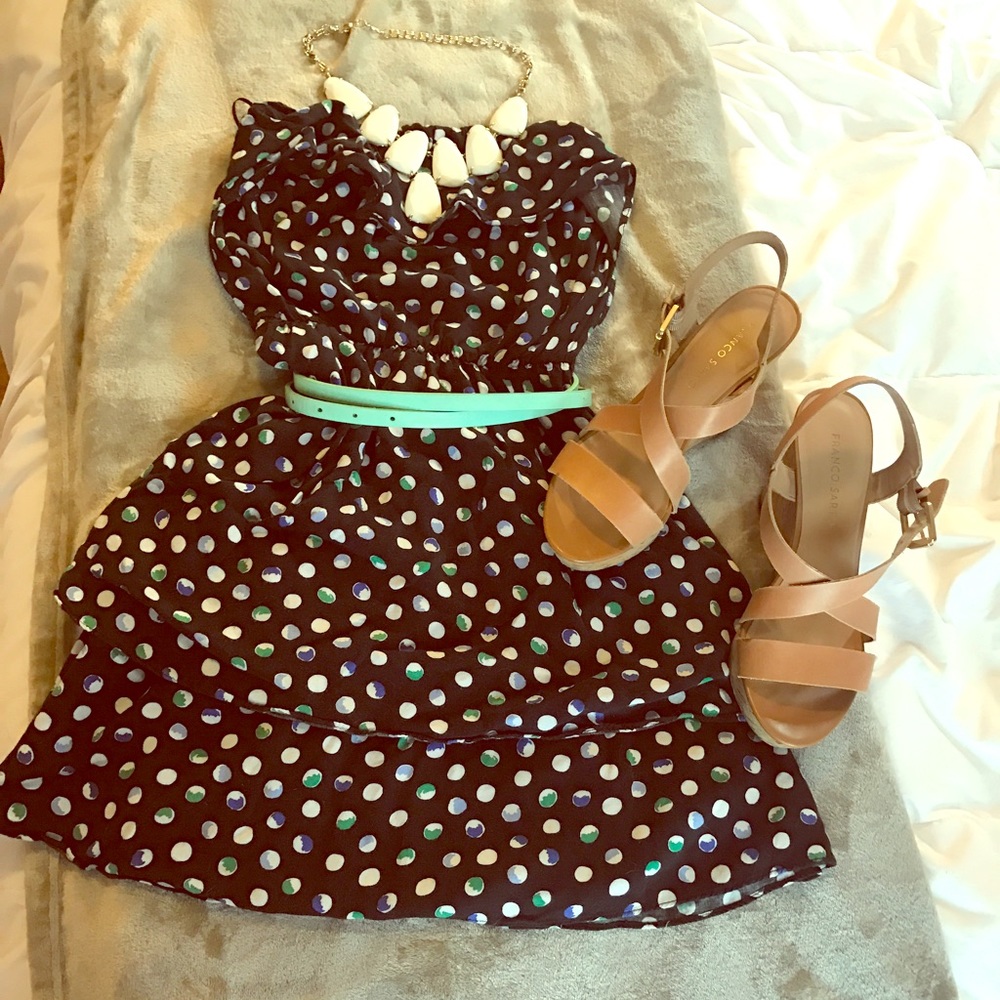 Adorable polka dot ruffle dress