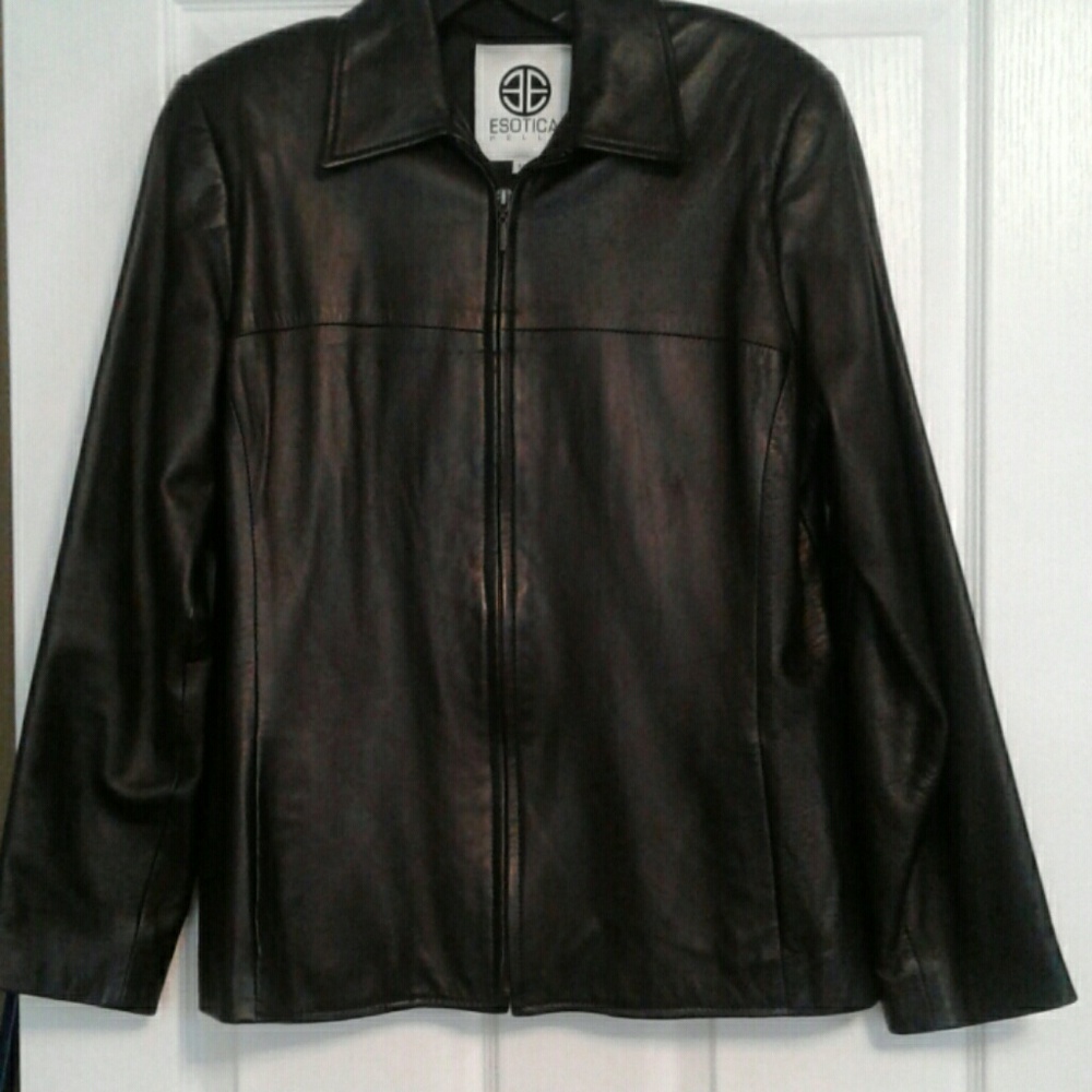 Blk 100% leather jacket