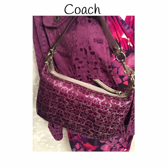 Coach Handbags - Authentic Coach bag purple and silver perfect cond