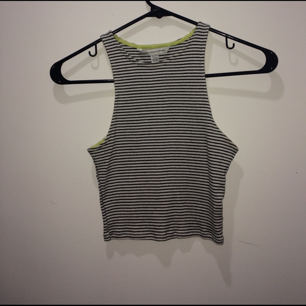 Back and White Striped cropped top