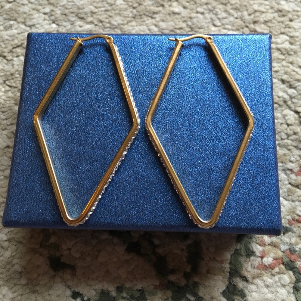 Stainless steel layered in gold earrings.