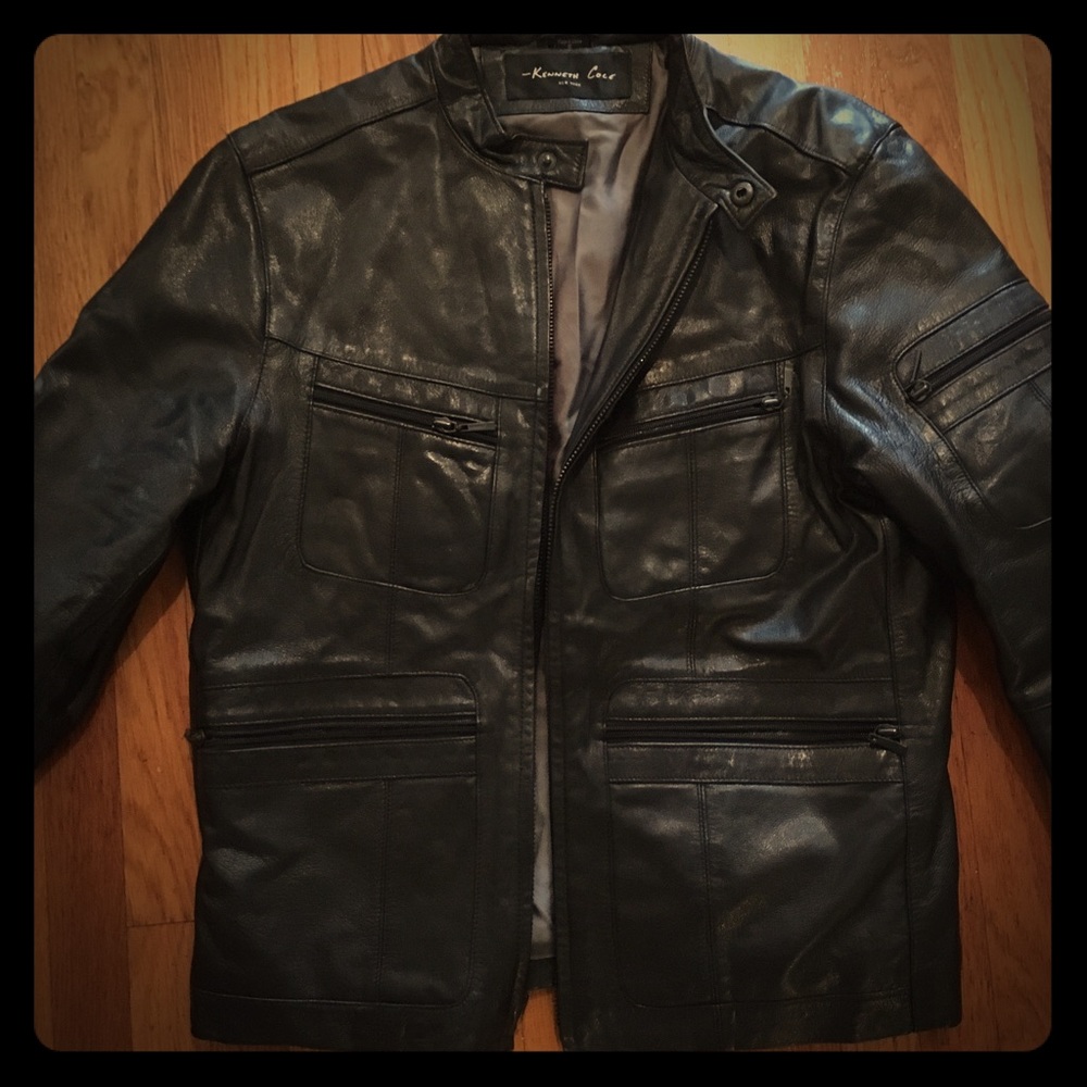 Genuine leather jacket by Kenneth Cole.