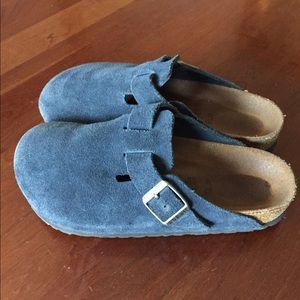 Birkenstock unisex Boston blue suede clog size 37