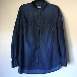Merona Dark Jean Button-up Shirt XLarge