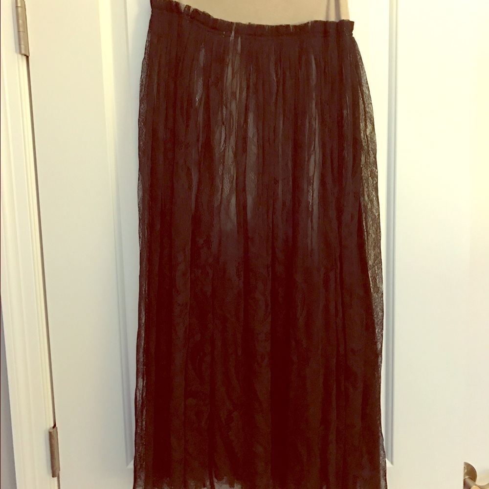 Chan Luu black lace maxi skirt