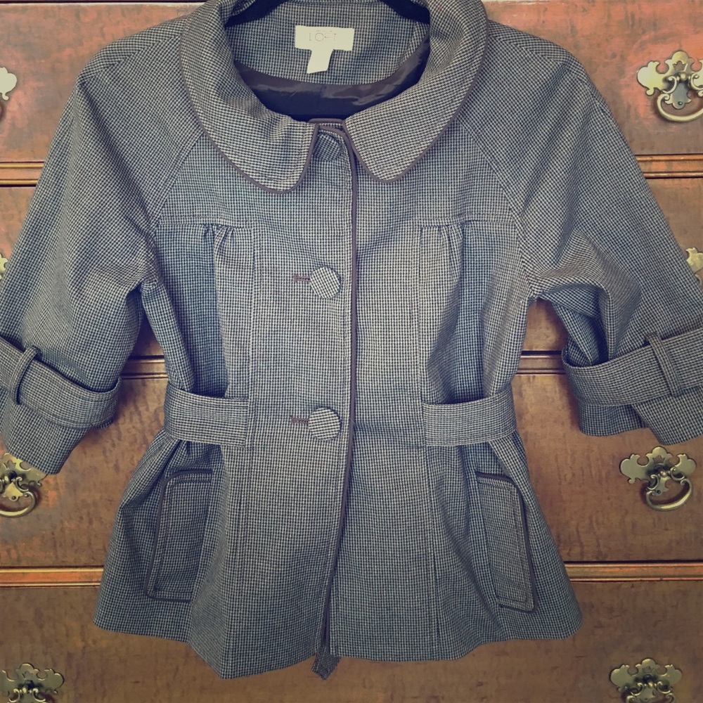 Ann Taylor Loft -light weight tweedy jacket sz 6P