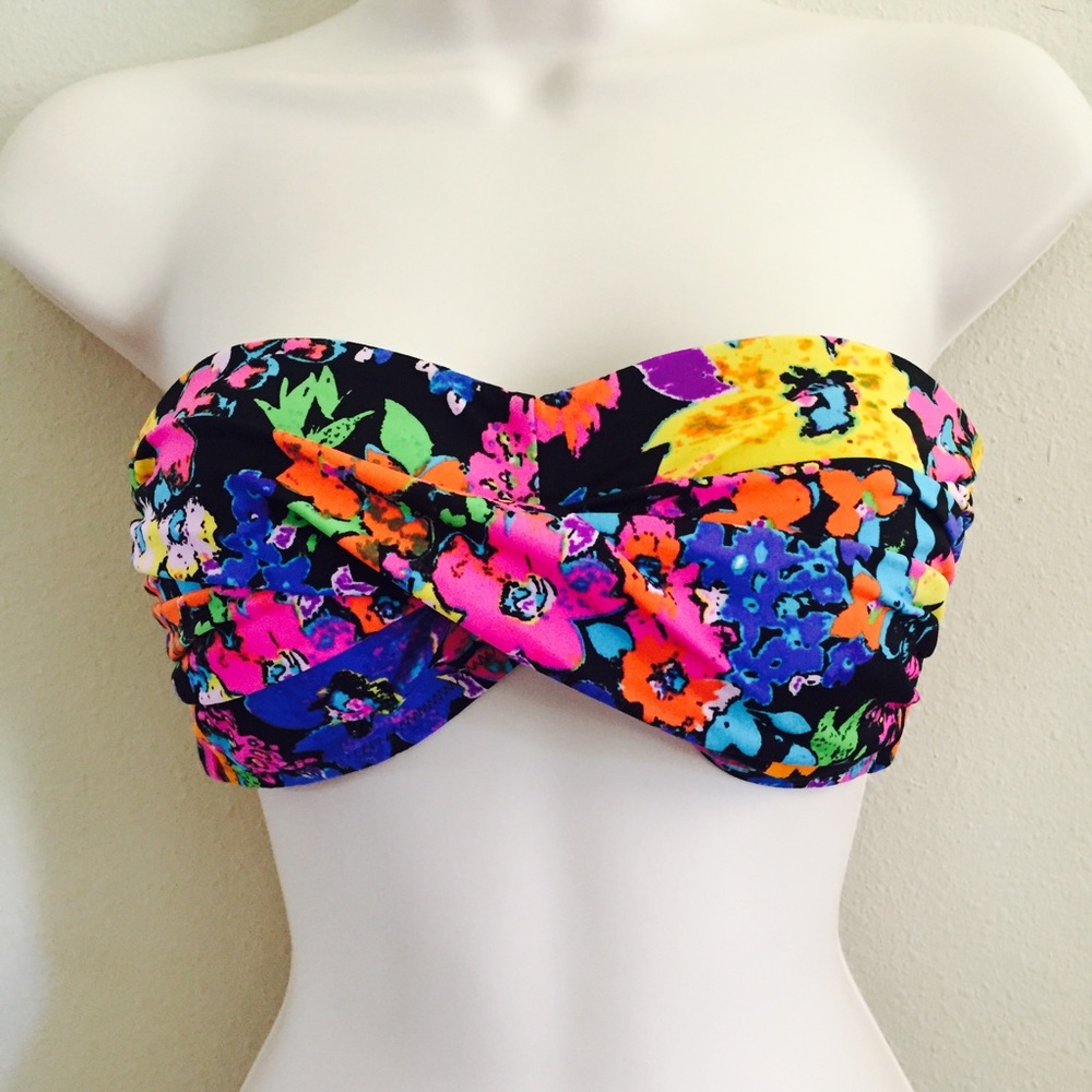 Strapless Floral Print Bikini Top