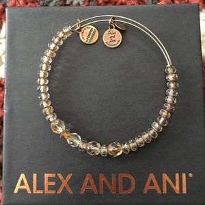 Alex and Ani champagne colored beaded bracelet