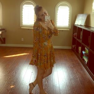 Dark yellow floral dress from urban outfitters!