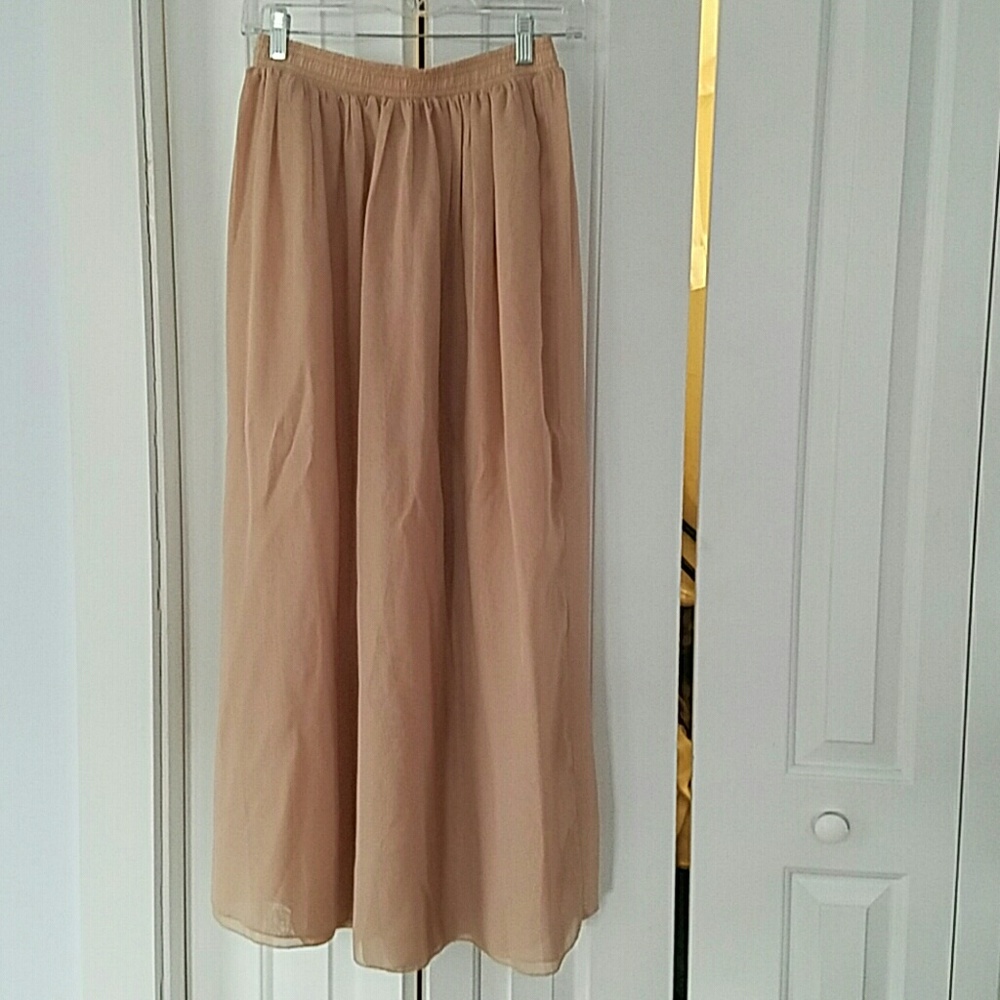 Taupe  sheer maxi skirt