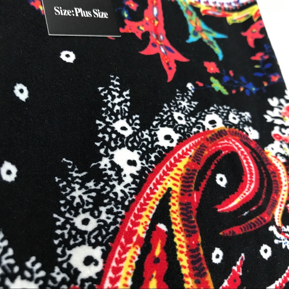 NOW IN PLUS ! Bright Paisley butter soft leggings - Picture 6 of 8