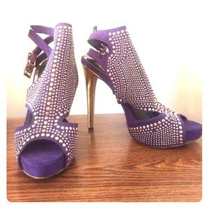 Purple studded stilettos