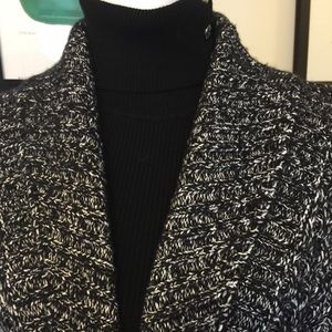 WHBM open long cardigan B&W weave Sz S, very roomy