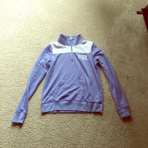 Pink Partial zip Pullover in light purple/Lavender