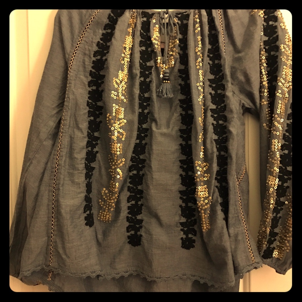 Calypso st Barth blue tunic with sequins