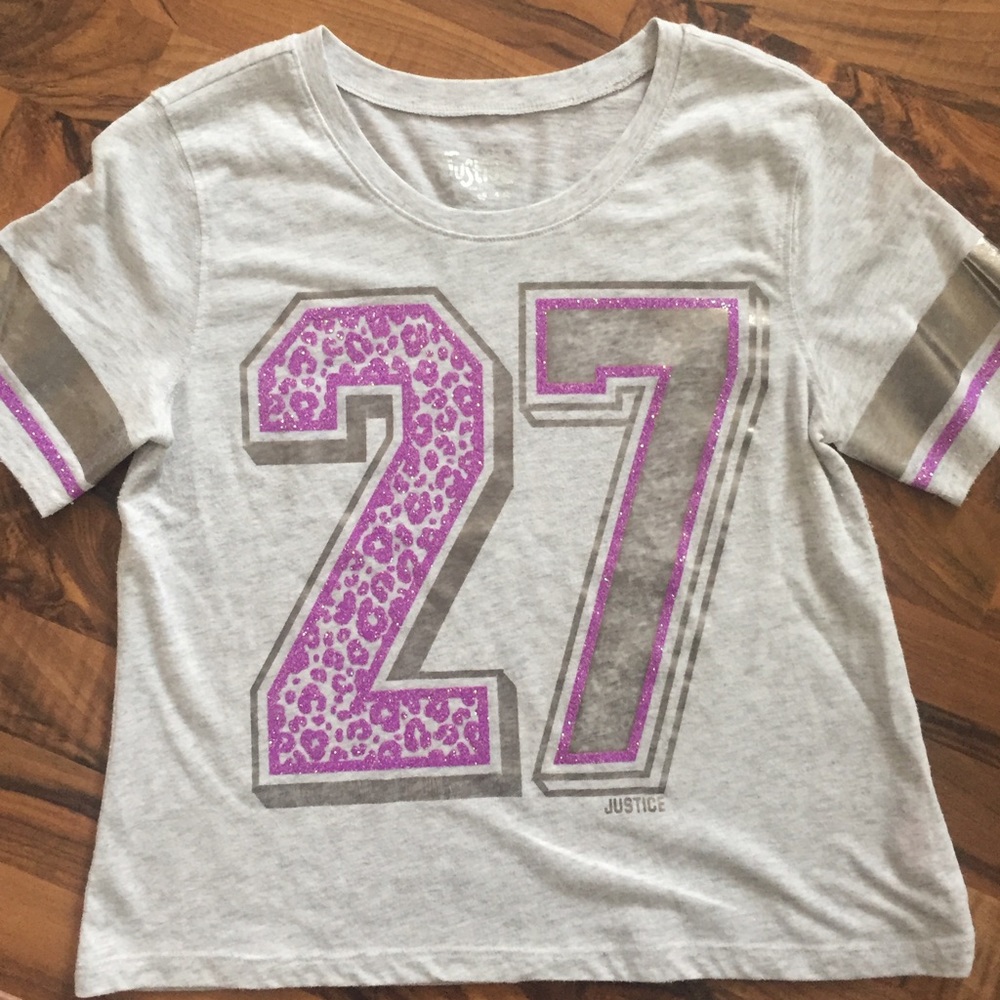 Girls, justice, short sleeve shirt, cropped