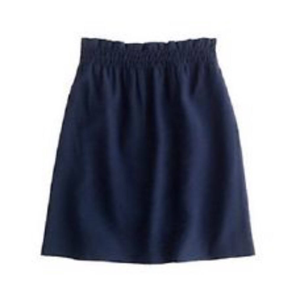 NWT J.Crew 00 Crinkle City Mini Skirt Navy