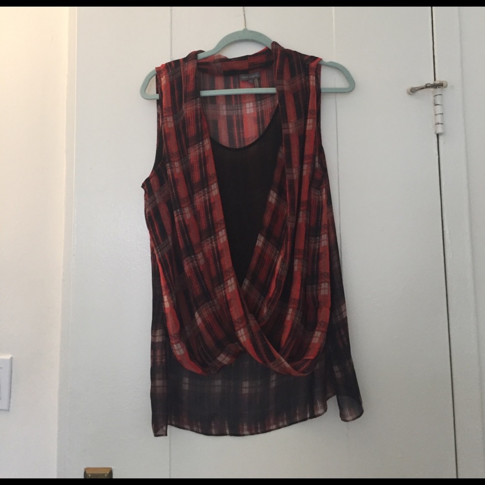 Criss-Cross Plaid Top