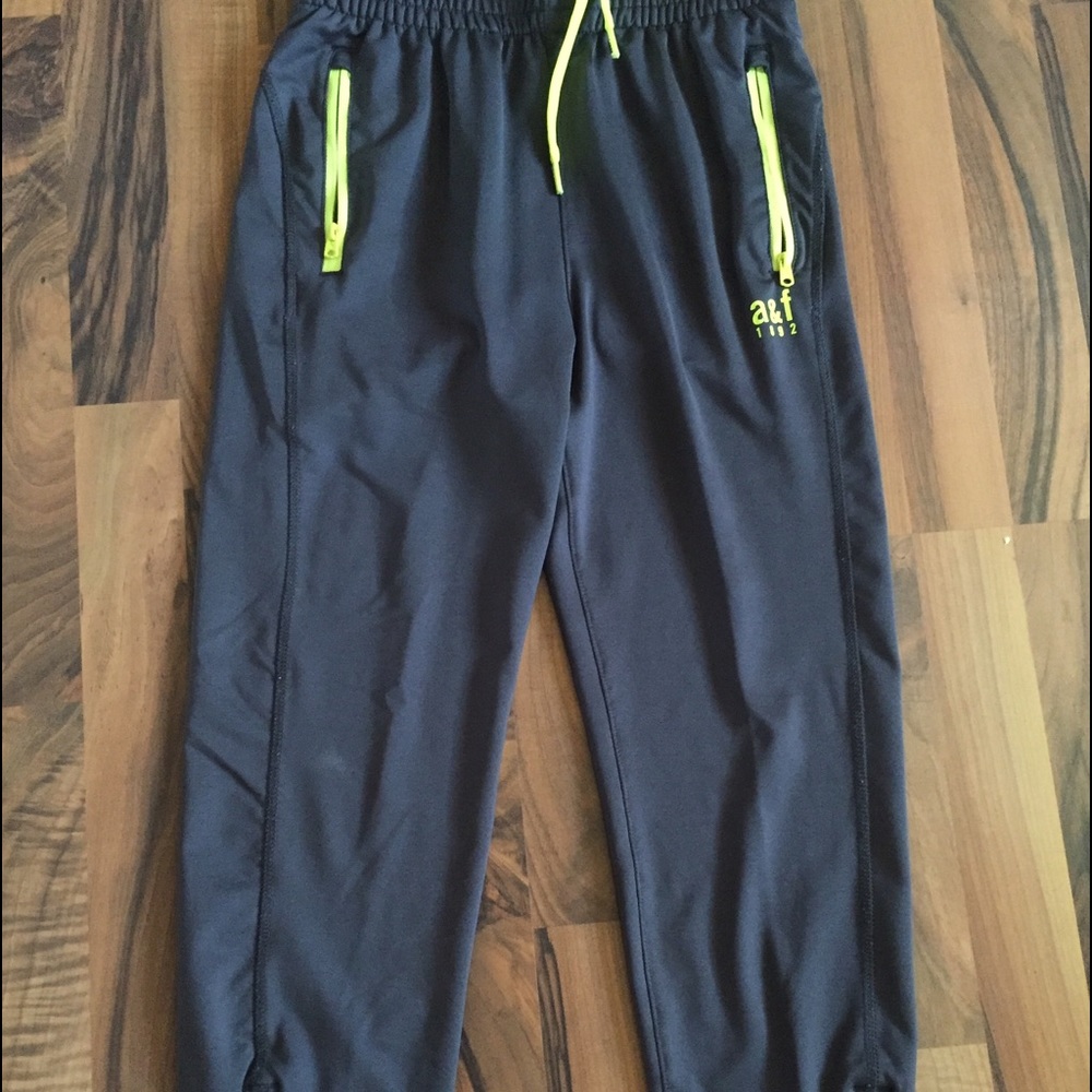 Boys, Abercrombie & Fitch, charcoal/lime pants