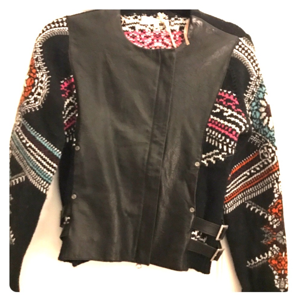 Odd Molly black sweater with leather