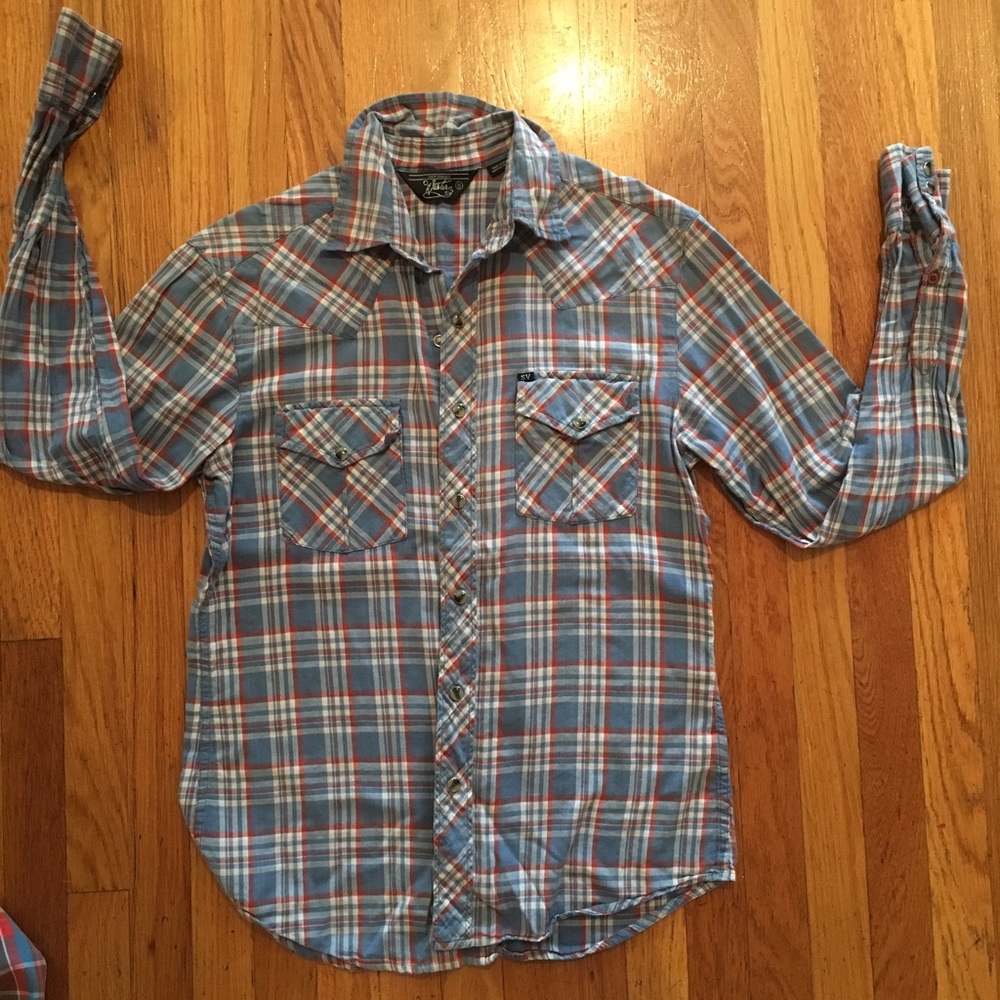 Salt Valley Western plead button down