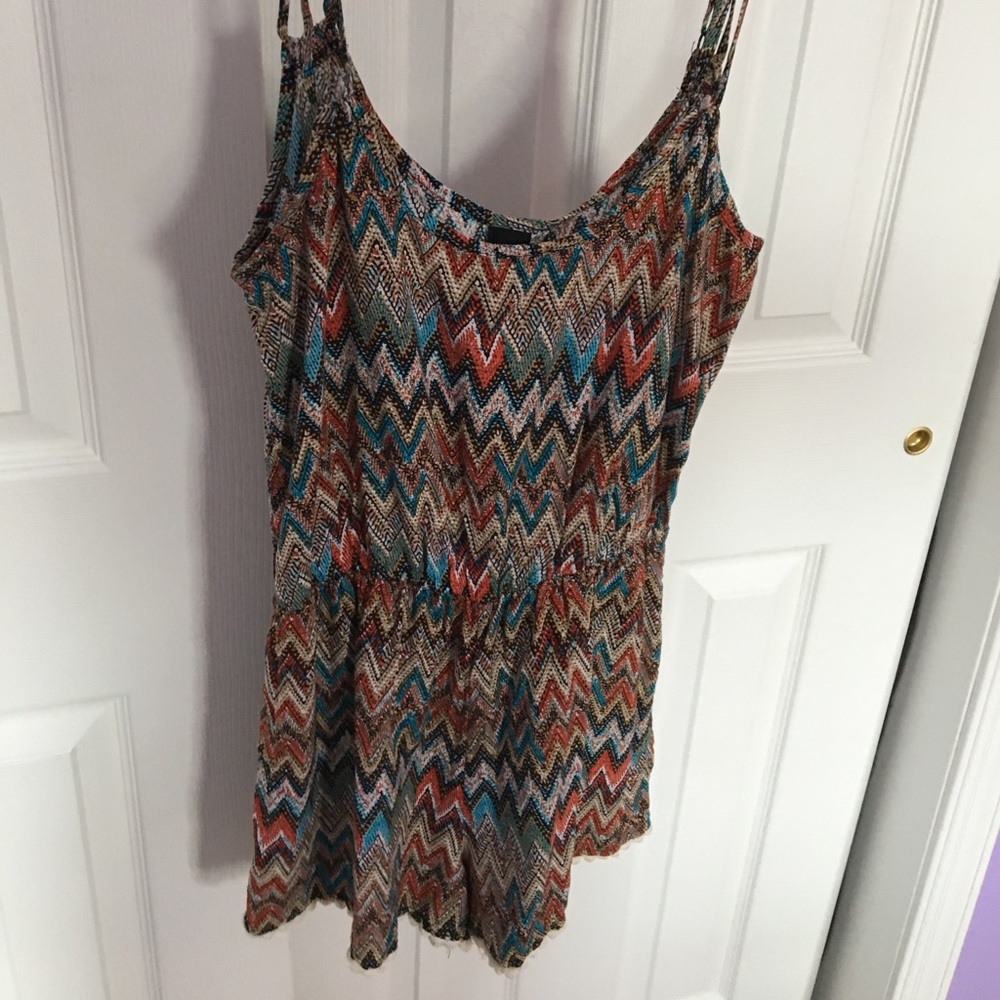 Spaghetti strap printed romper