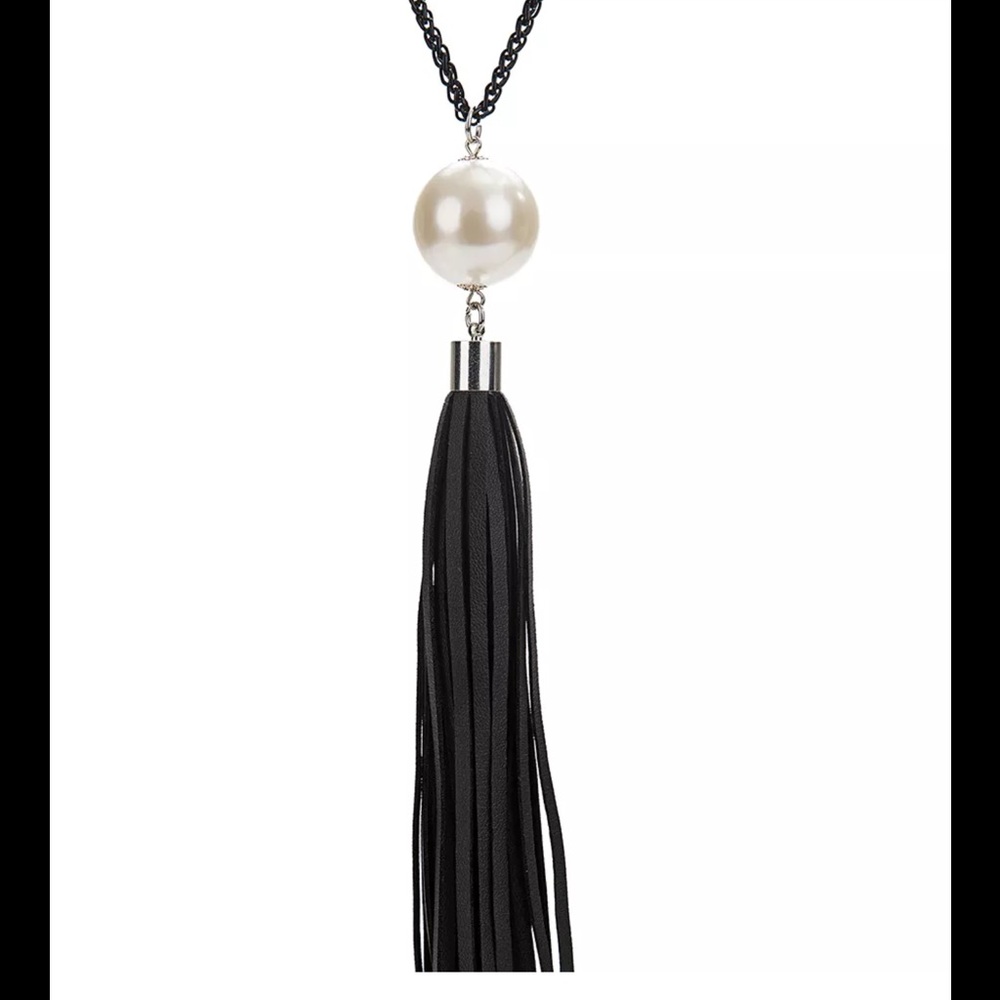 🎁Long fashion Chunky Pearl Tassel necklace - Picture 2 of 8