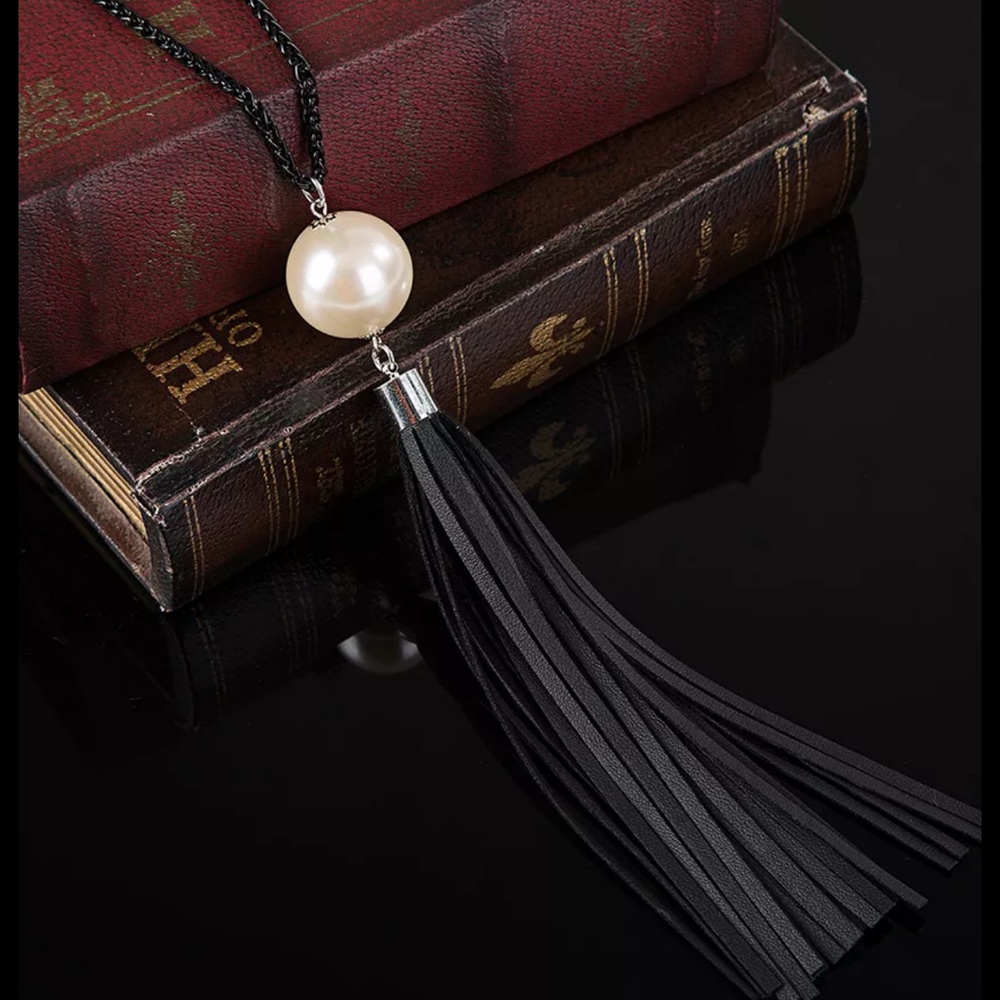 🎁Long fashion Chunky Pearl Tassel necklace - Picture 4 of 8