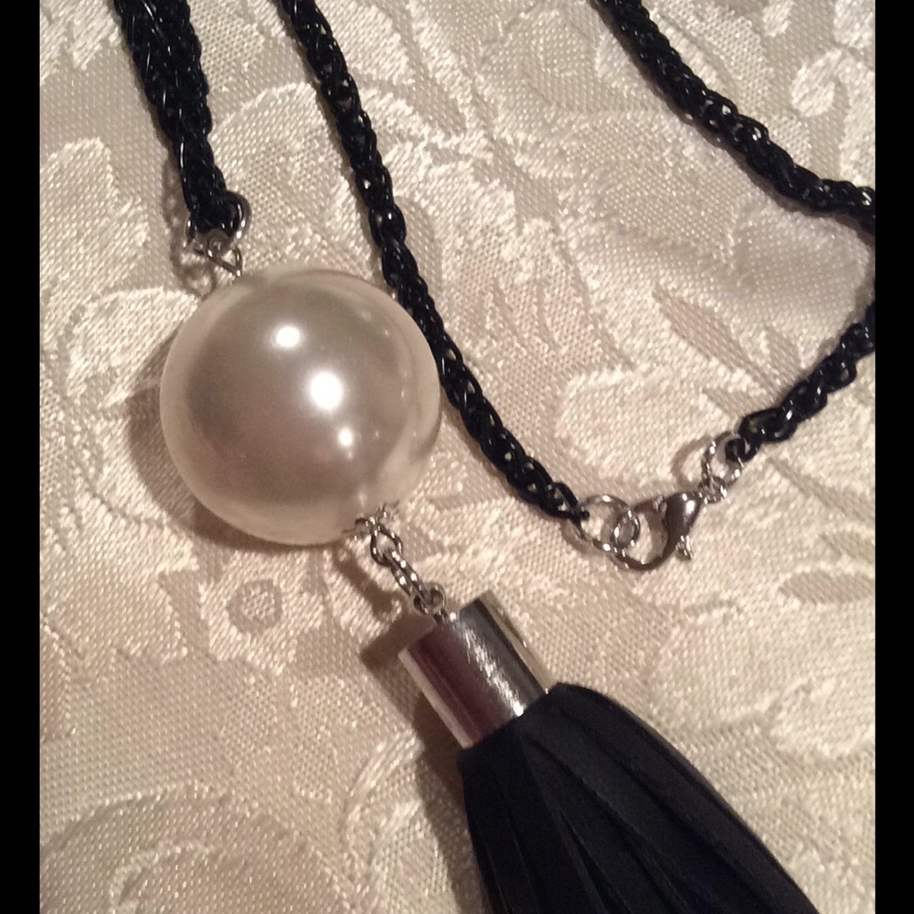 🎁Long fashion Chunky Pearl Tassel necklace - Picture 7 of 8