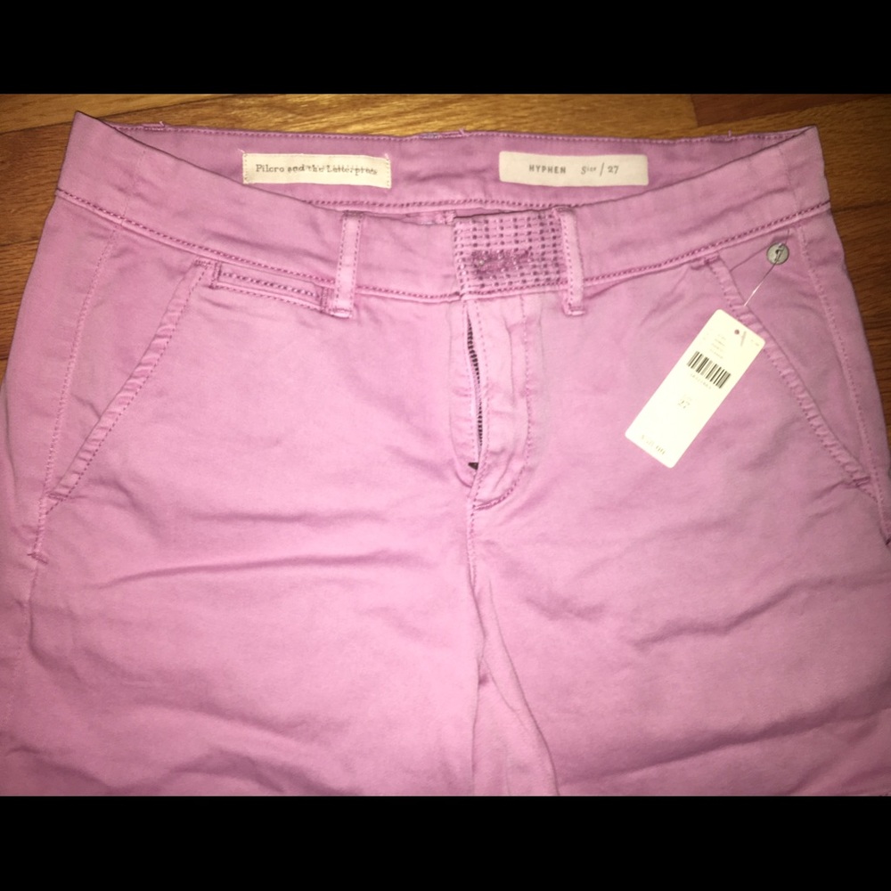 light pink shorts pilcro and the letterpress