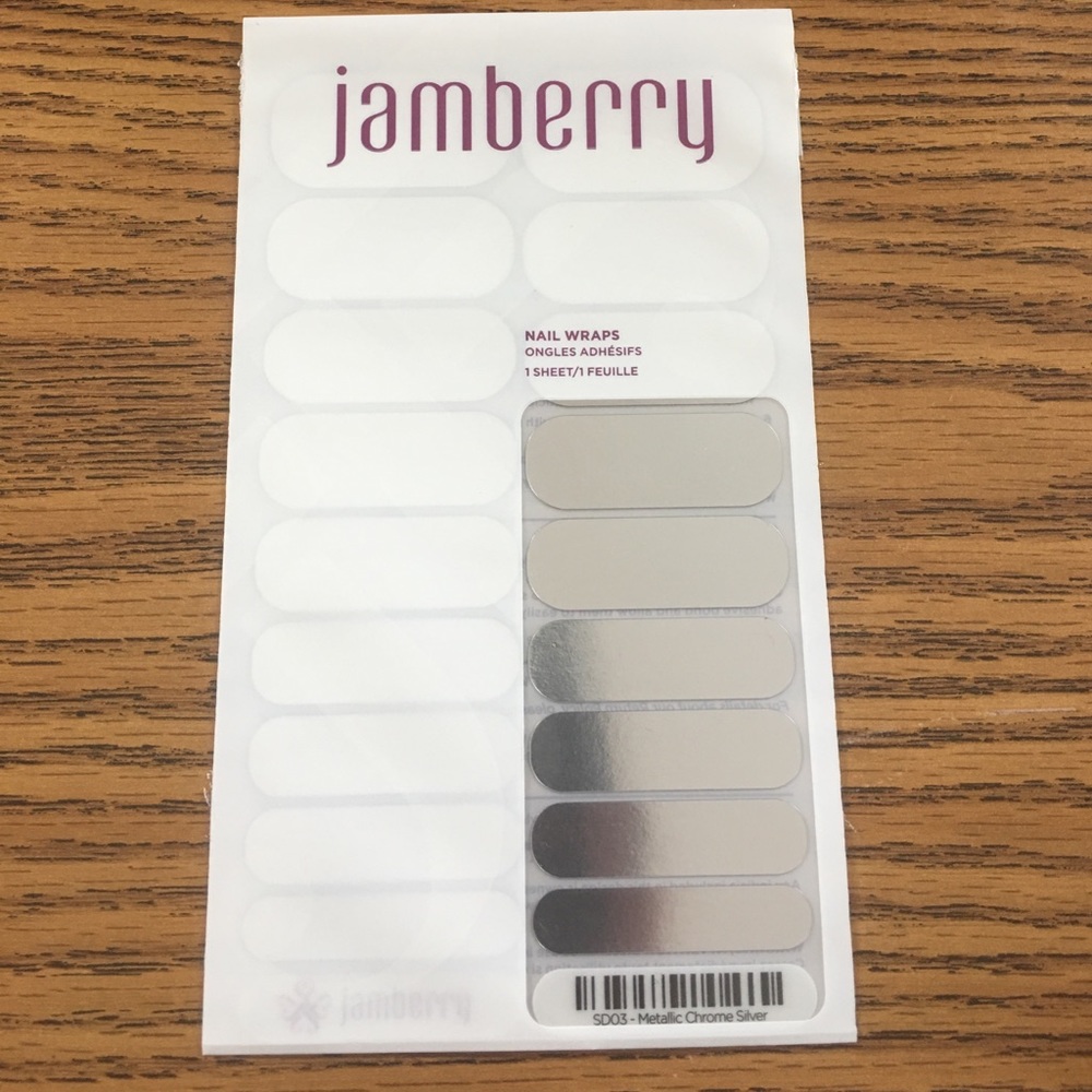Jamberry metallic Chrome Silver nail wraps