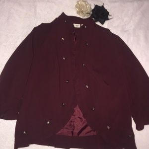 Burgundy Military Inspired Jacket
