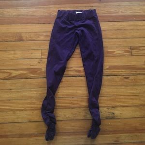 Aerie Purple Leggings with Ankle Rouching