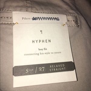 Light khaki relaxed straight boy fit jeans