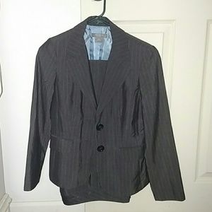 Ann Taylor pinstripe business suit 0P grey