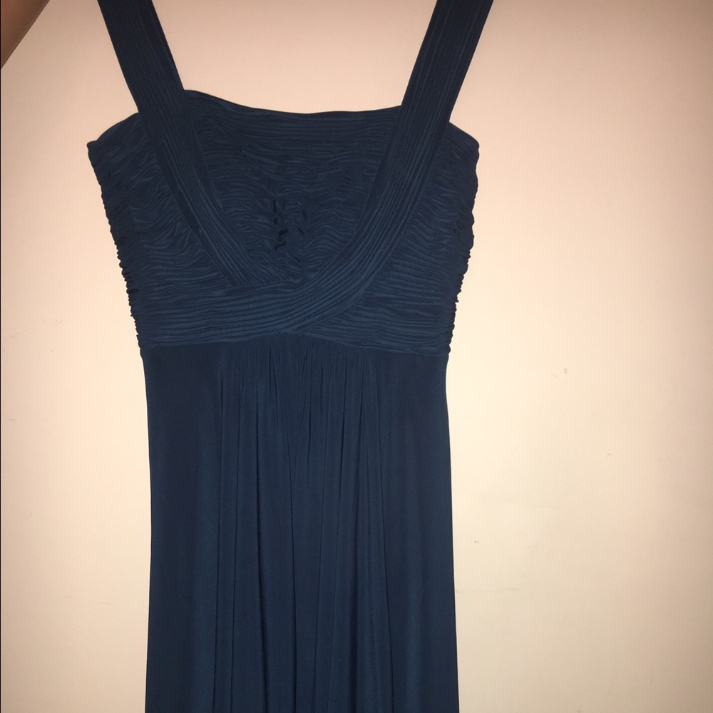 Navy blue flirty party dress above knee