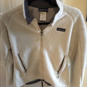 Polartec Patagonia cream colored fleece jacket; XS