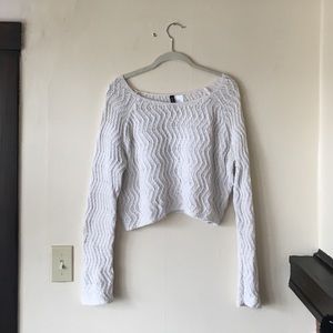 Crocheted Scoop-Neck Sweater
