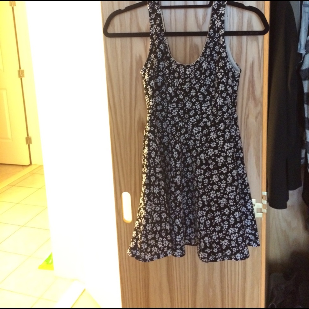 Black and white floral dress