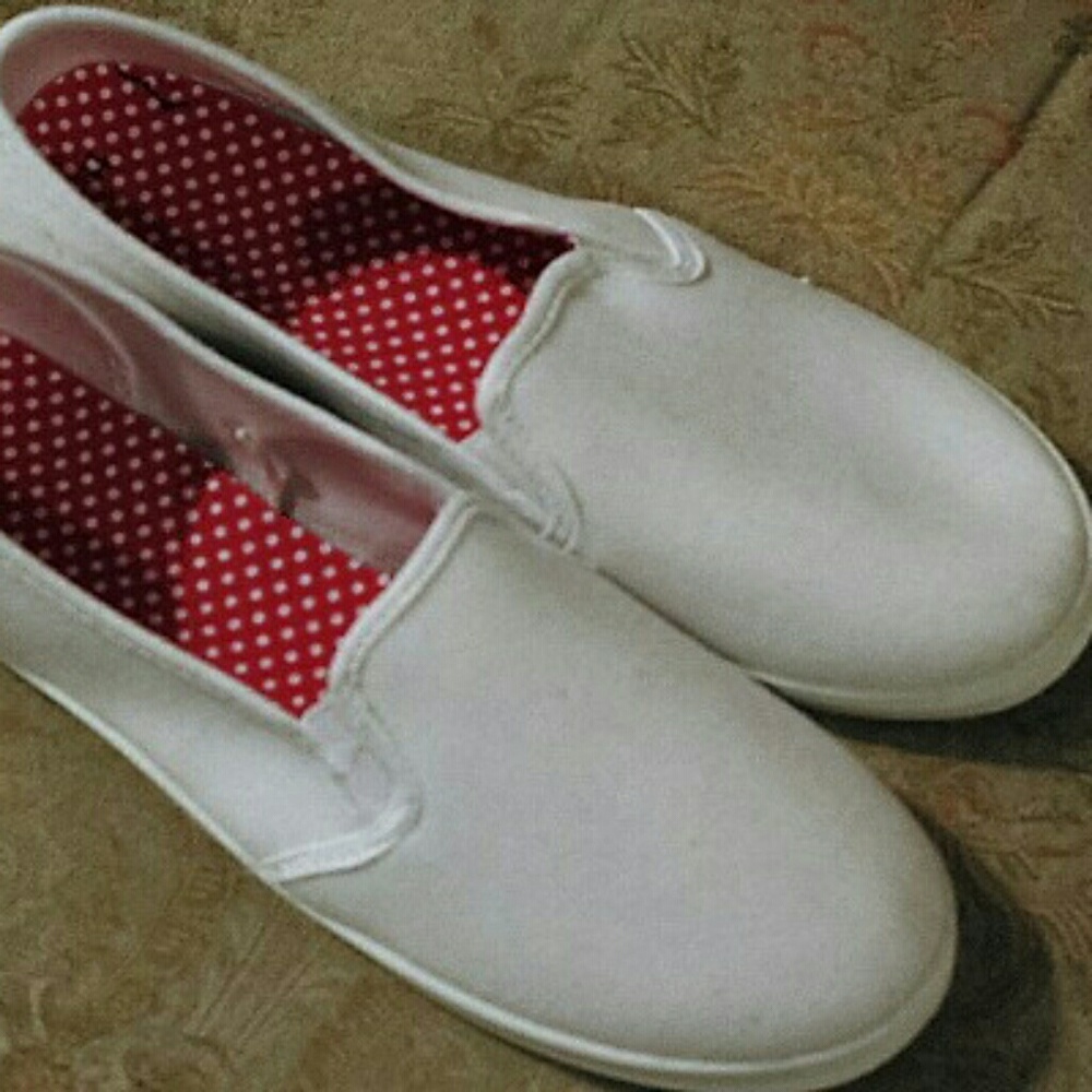 White slip ons