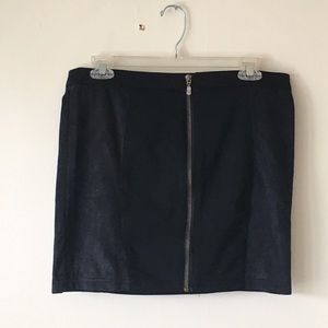 Paneled Mini Skirt with Zipper