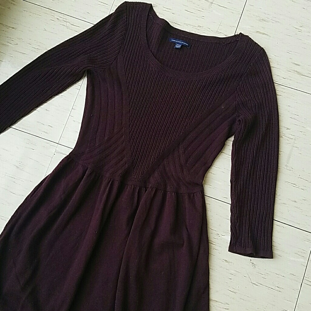 Plum sweater dress