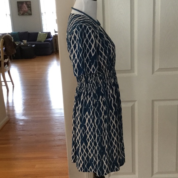 ANTHROPOLOGIE HD IN PARIS BLUE AND CREAM DRESS - Picture 3 of 4