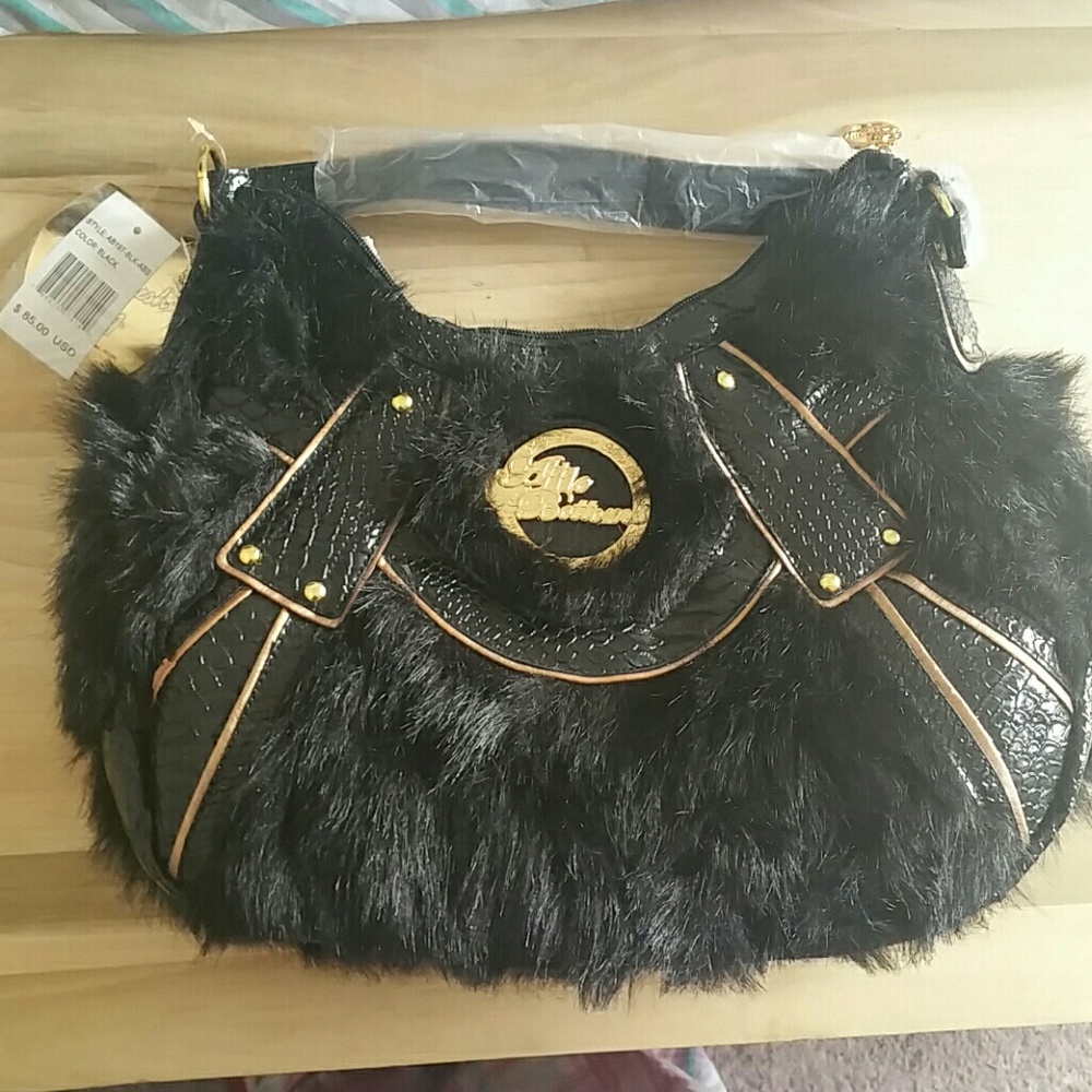 Apple bottoms faux fur bag