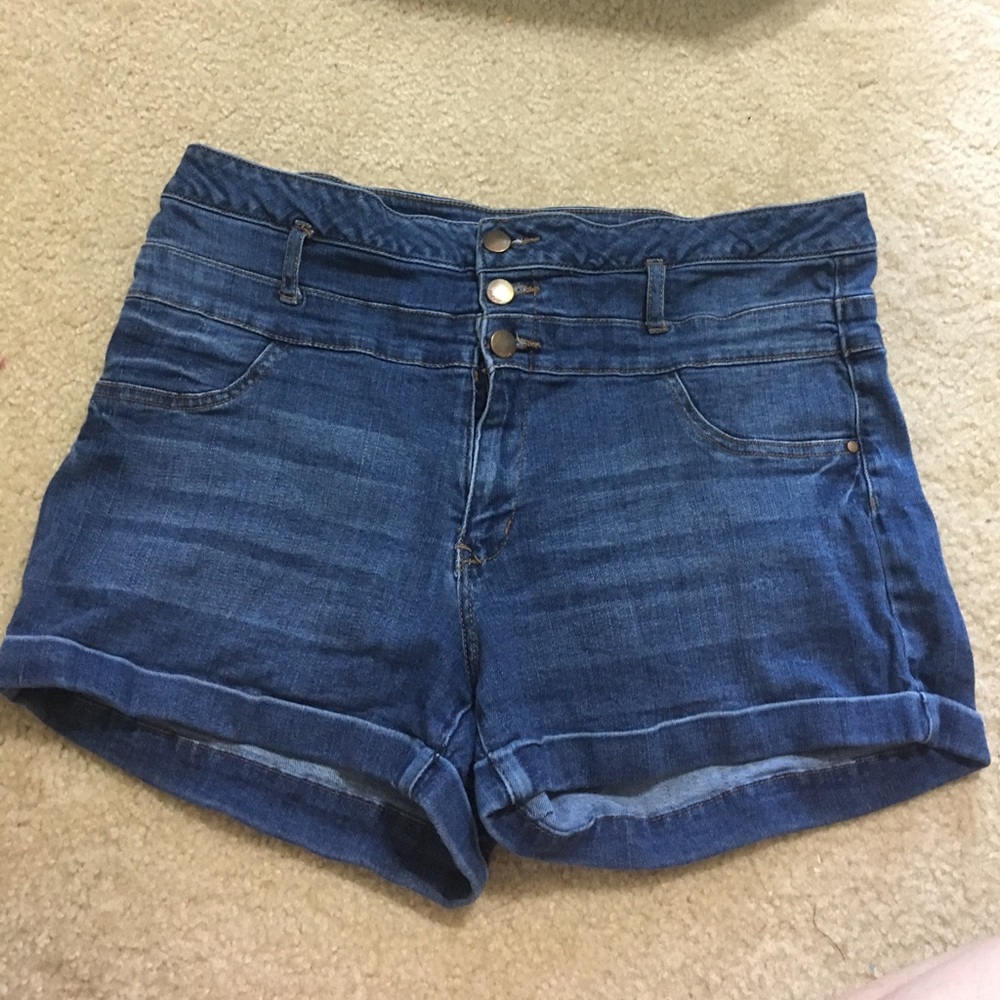 high-wasted jean shorts
