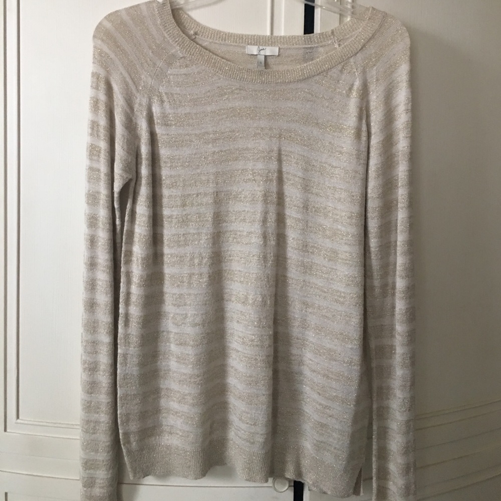 Joie Metallic stripe lightweight knit sweater in S