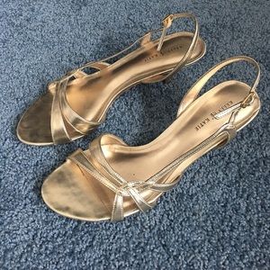 Metallic gold kitten heels